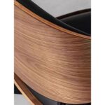 Modern Minimalist Dining Chair - Black Leather Seat, Wood Accents & Metal Frame(1 piece)