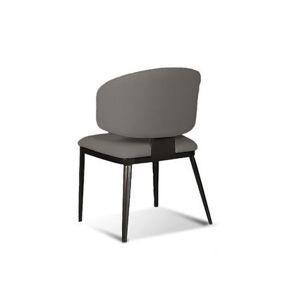 Minimalist Design Grey Dining Chair, Leather Upholstery, Comfortable & Durable(One Piece) - Image 2