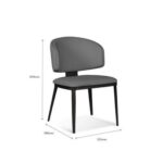 Minimalist Design Grey Dining Chair, Leather Upholstery, Comfortable & Durable(One Piece)