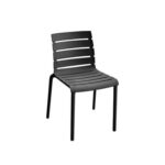 Outdoor Stackable Plastic Chair - Black, UV - Resistant for Patio, Garden & Backyard(One Piece)