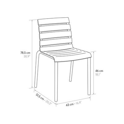 Outdoor Stackable Plastic Chair - Black, UV - Resistant for Patio, Garden & Backyard(One Piece) - Image 4