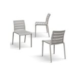 Modern Grey Outdoor Stackable Plastic Chair â€“ Weather - Resistant for Patio, Garden & Backyard Use(One Piece)