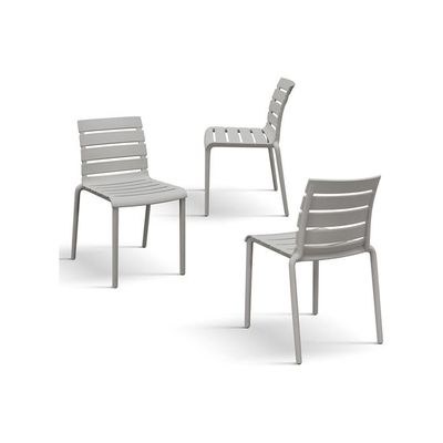 Modern Grey Outdoor Stackable Plastic Chair – Weather - Resistant for Patio, Garden & Backyard Use(One Piece) - Image 2