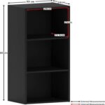 Bookcase and accessory Display Unit of wood 3Tier Black