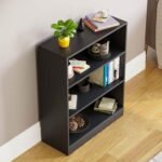 Bookcase and accessory Display Unit of wood 3Tier Black Big
