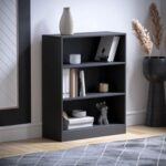 Bookcase and accessory Display Unit of wood 3Tier Black Big