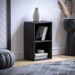 Bookcase and accessory Display Unit of wood 2Tier Black