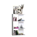Wood Bookcase with 4 Bookshelf for Living Room and Bedroom and Office-110cm -White