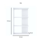 Wood Bookcase with 4 Bookshelf for Living Room and Bedroom and Office-110cm -White