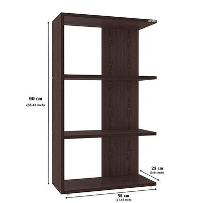 Wood Bookcase with 4 Bookshelf for Living Room and Bedroom and Office-110cm -Black - Image 5