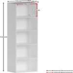Bookcase and accessory Display Unit of wood 5Tier White