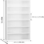 Modern home Wooden Bookcase 6 Tiers Storage Shelf Vertical Cabinet 60 x 23.5 x 180 cm White