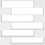 puraday Bookcase/Divider White 100 x 24 x 188 cm Wall Bookcase Wall Shelf Wooden Bookcase Modern Bookcase Room Divider Elegant and Classic Design