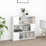 Puraday White Bookcase/Divider 100 x 24 x 94 cm Wall Shelf Modern Room Divider Elegant and Classic Design