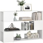 Puraday White Bookcase/Divider 100 x 24 x 94 cm Wall Shelf Modern Room Divider Elegant and Classic Design