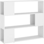 Puraday White Bookcase/Divider 100 x 24 x 94 cm Wall Shelf Modern Room Divider Elegant and Classic Design