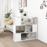 Puraday White Bookcase/Divider 100 x 24 x 94 cm Wall Shelf Modern Room Divider Elegant and Classic Design