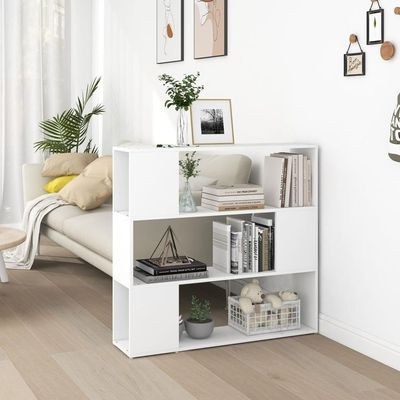 Puraday White Bookcase/Divider 100 x 24 x 94 cm Wall Shelf Modern Room Divider Elegant and Classic Design - Image 4