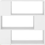 Puraday White Bookcase/Divider 100 x 24 x 94 cm Wall Shelf Modern Room Divider Elegant and Classic Design