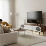 Trench Tv unit Walnut Cream 200cm