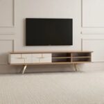 Tribe Wooden Tv Unit Cream 200cm