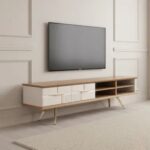 Tribe Wooden Tv Unit Cream 200cm