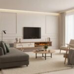 Tribe Wooden Fire Tv Unit Cream 200cm