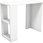 Compact Study and Work Desk with Storage Shelves-Sleek and Functional Design White