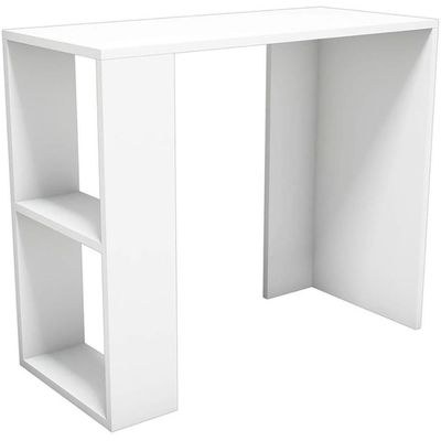Compact Study and Work Desk with Storage Shelves-Sleek and Functional Design White - Image 4