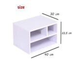 Printer Stands with 3 Storage Compartments Desktop Paper Organizer-Suitable for office and home-White