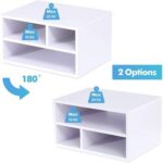 Printer Stands with 3 Storage Compartments Desktop Paper Organizer-Suitable for office and home-White