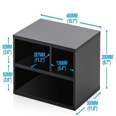 Printer Stands with 3 Storage Compartments Desktop Paper Organizer-Suitable for office and home-White - Image 5