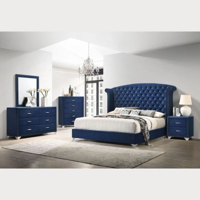 Sonvora Elegant Modern Button Tufted Bed for Luxury Bedroom with Silver Metal Legs In Soft Fabric Queen - Image 3