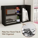 Mahmayi Modern Office Bookcase, Open Design for Easy Access, Stylish and Functional Storage Solution Bookshelf for Home and Office, Perfect for Organizing Books Decor - Black