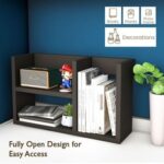Mahmayi Modern Office Bookcase, Open Design for Easy Access, Stylish and Functional Storage Solution Bookshelf for Home and Office, Perfect for Organizing Books Decor - Black