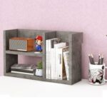 Mahmayi Modern Office Bookcase, Open Design for Easy Access, Stylish and Functional Storage Solution Bookshelf for Home and Office, Perfect for Organizing Books Decor - Light Concrete