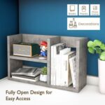 Mahmayi Modern Office Bookcase, Open Design for Easy Access, Stylish and Functional Storage Solution Bookshelf for Home and Office, Perfect for Organizing Books Decor - Light Concrete