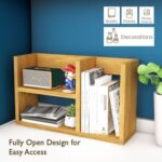 Mahmayi Modern Office Bookcase, Open Design for Easy Access, Stylish and Functional Storage Solution Bookshelf for Home and Office, Perfect for Organizing Books Decor - Light Walnut