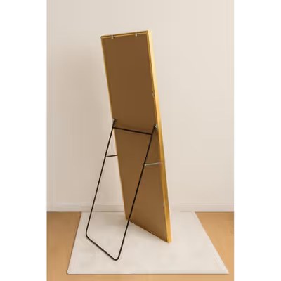 Full Length Floor Standing Mirror 165x55cm Arched Aluminium Alloy Dressing Mirror with Stand, Wall Mounted or Leaning, Vertical, Horizontal Hanging for Bedroom, Living Room & Locker Room Luxury Gold - Image 3
