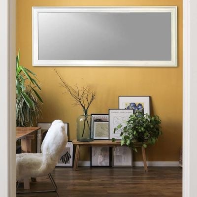 Mirror Full Length Stand 193cm x 83cm Standing Hanging or Leaning Against Wall, Large Rectangle Bedroom Mirror Floor Mirror Dressing Mirror Wall-Mounted Mirror, PVC Frame - White - Image 3