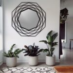 Black Round Wall Mirror - Wall Mirrors Circular, 86x86 cm Circle Modern Oversize Metal Frame Wall Mounted Clear Mirrors Decor for Farmhouse,Vanity, Bathroom, Living Room, Bedroom, Entryway