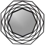 Black Round Wall Mirror - Wall Mirrors Circular, 86x86 cm Circle Modern Oversize Metal Frame Wall Mounted Clear Mirrors Decor for Farmhouse,Vanity, Bathroom, Living Room, Bedroom, Entryway