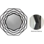 Black Round Wall Mirror - Wall Mirrors Circular, 86x86 cm Circle Modern Oversize Metal Frame Wall Mounted Clear Mirrors Decor for Farmhouse,Vanity, Bathroom, Living Room, Bedroom, Entryway