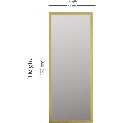 Mirror Full Length 153x53cm – Gold Frame Floor Mirror, Standing, Wall-Mounted or Leaning – Large Rectangle Bedroom Mirror, Dressing Mirror for Home Decor - Image 4