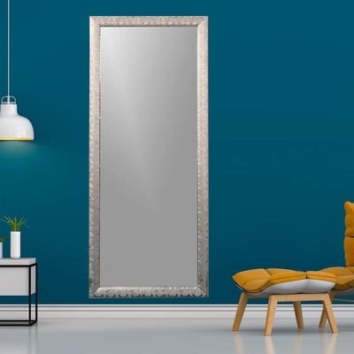 Full Length Mirror 171 × 71 cm – Silver Frame Wall Mounted or Leaning Floor Mirror, Full Body Dressing Mirror for Bedroom, Closet, Hallway & Living Room