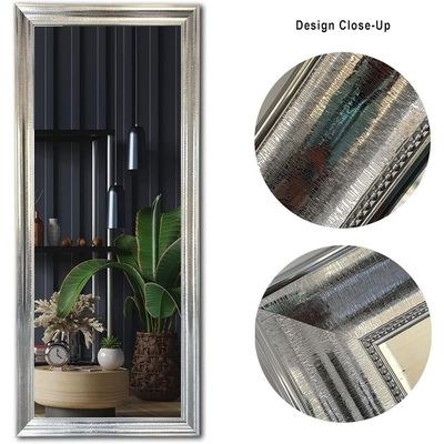 Full Length Mirror 174 × 74 cm – Large Rectangle Wall Mounted or Leaning Floor Dressing Mirror with Silver PVC Frame, Full Body Mirror for Bedroom, Hallway, Closet & Living Room - Image 4