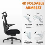 Skyland Executive Ergonomic Office Chair – High Back Mesh, Adjustable Headrest & Lumbar Support, 4D Armrests (Black)
