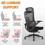 Skyland Executive Ergonomic Office Chair – High Back Mesh, Adjustable Headrest & Lumbar Support, 4D Armrests (Black)