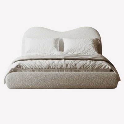 Cnug Soft Boucle Fabric Modern Bed for Living Room, Bedroom (King) - Image 5