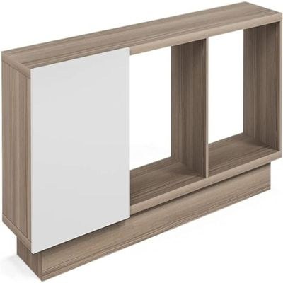 Luxury Beige Tv Stand Console – Marble Accent High Gloss Media Cabinet With Storage - Image 3